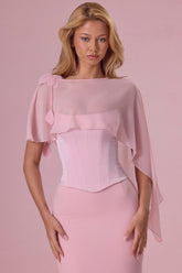 Chiffon Cape in Blush Pink