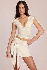 Modal Plunge Top in Ivory