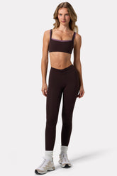Soft Active Ruched Leggings in Espresso
