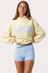 Oversized Applique Hoodie in Lemon