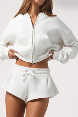 Mid-Rise Shorts in Milk
