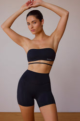 High-Waist Mini Shorts in Black