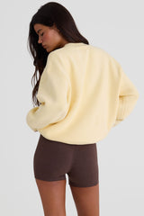 Ribbed Knit Oversized Jumper in Lemon