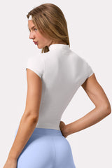 Soft Active Quarter-Zip Top in Milk