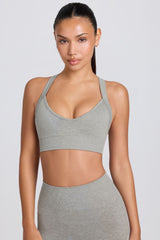 Super Sculpt Seamless Crossback Sports Bra in Grey Marl