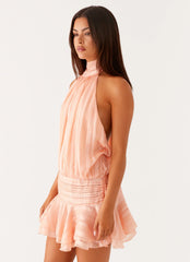 Willow Chiffon Mini Dress - Orange