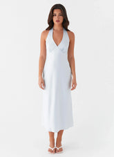 Heavy Hearted Midi Dress - Blue