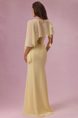 Chiffon Cape in Butter Yellow