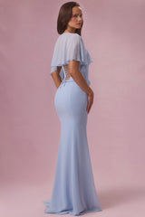 Chiffon Cape in Powder Blue