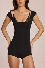Modal Playsuit  in Black