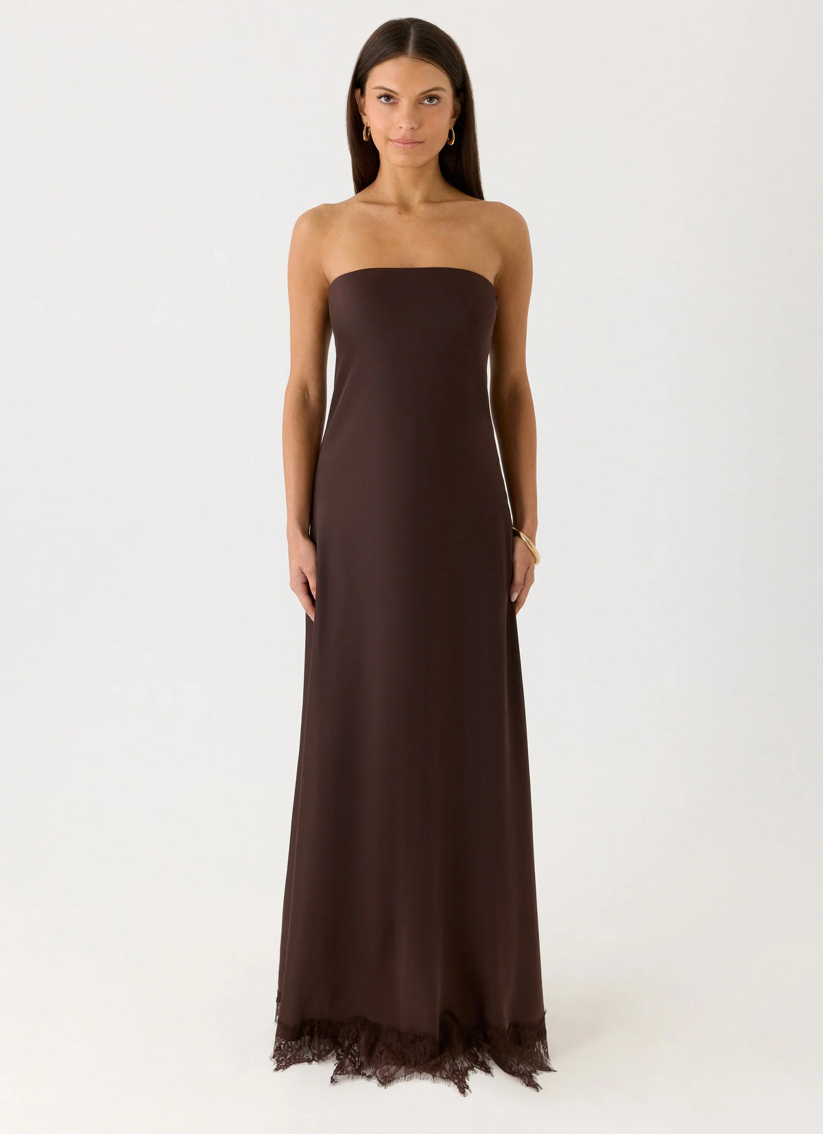 Kayleigh Strapless Maxi Dress - Chocolate Torte