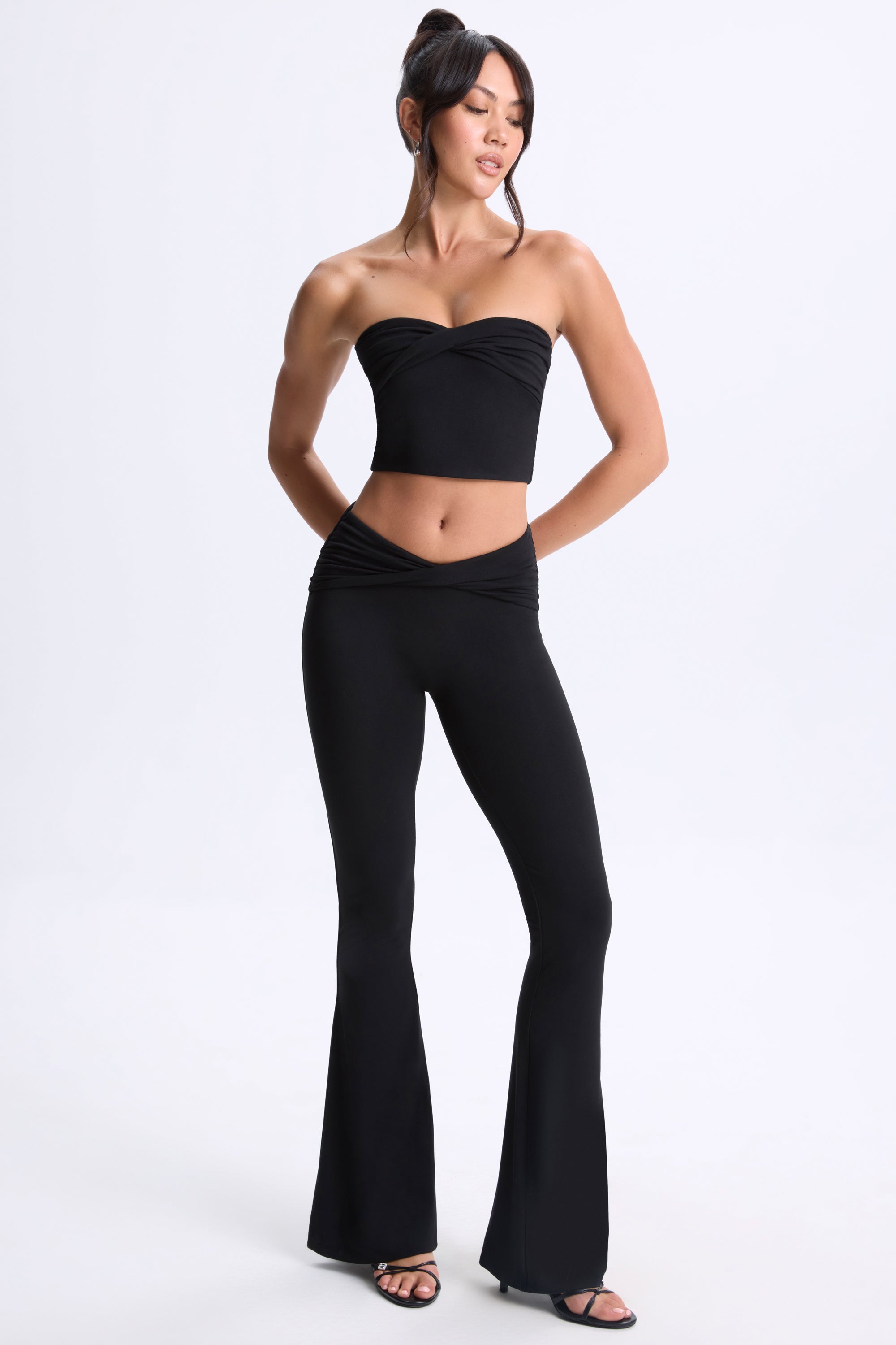 Modal Twist-Front Bandeau Top in Black