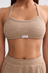 Terry Towelling Scoop-Neck Bralette in Mocha Brown