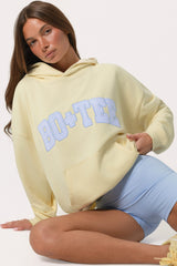 Oversized Applique Hoodie in Lemon