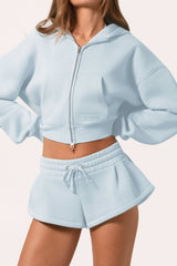 Mid-Rise Shorts in Powder Blue