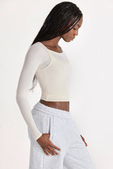 Modal Layered Top in Ivory
