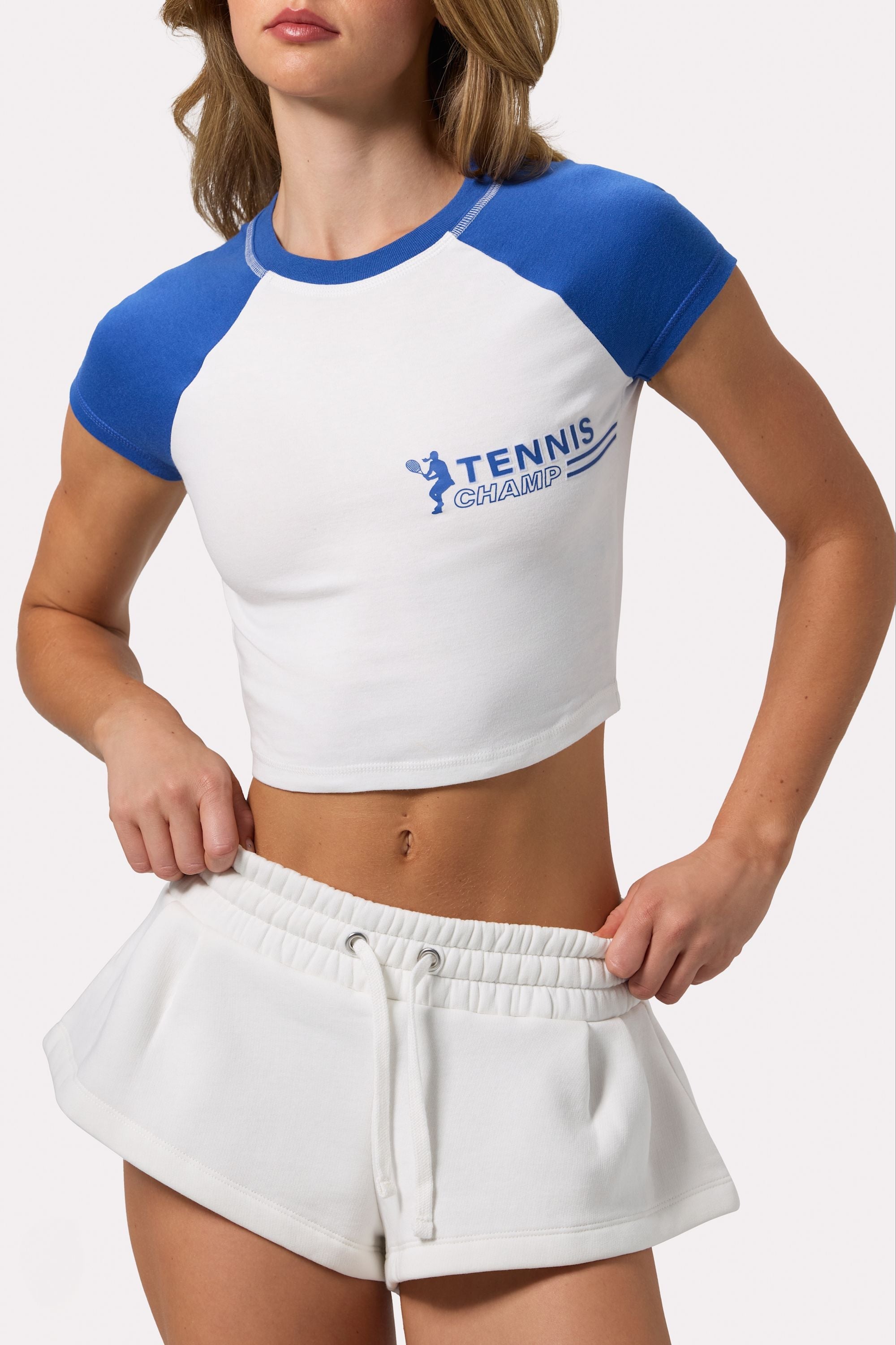 Graphic-Print Cropped T-Shirt in White