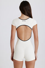 Soft Active Open-Back Unitard in Milk