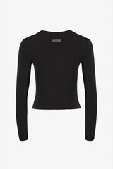 Thermal Long Sleeve Top in Black