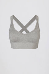Super Sculpt Seamless Crossback Sports Bra in Grey Marl
