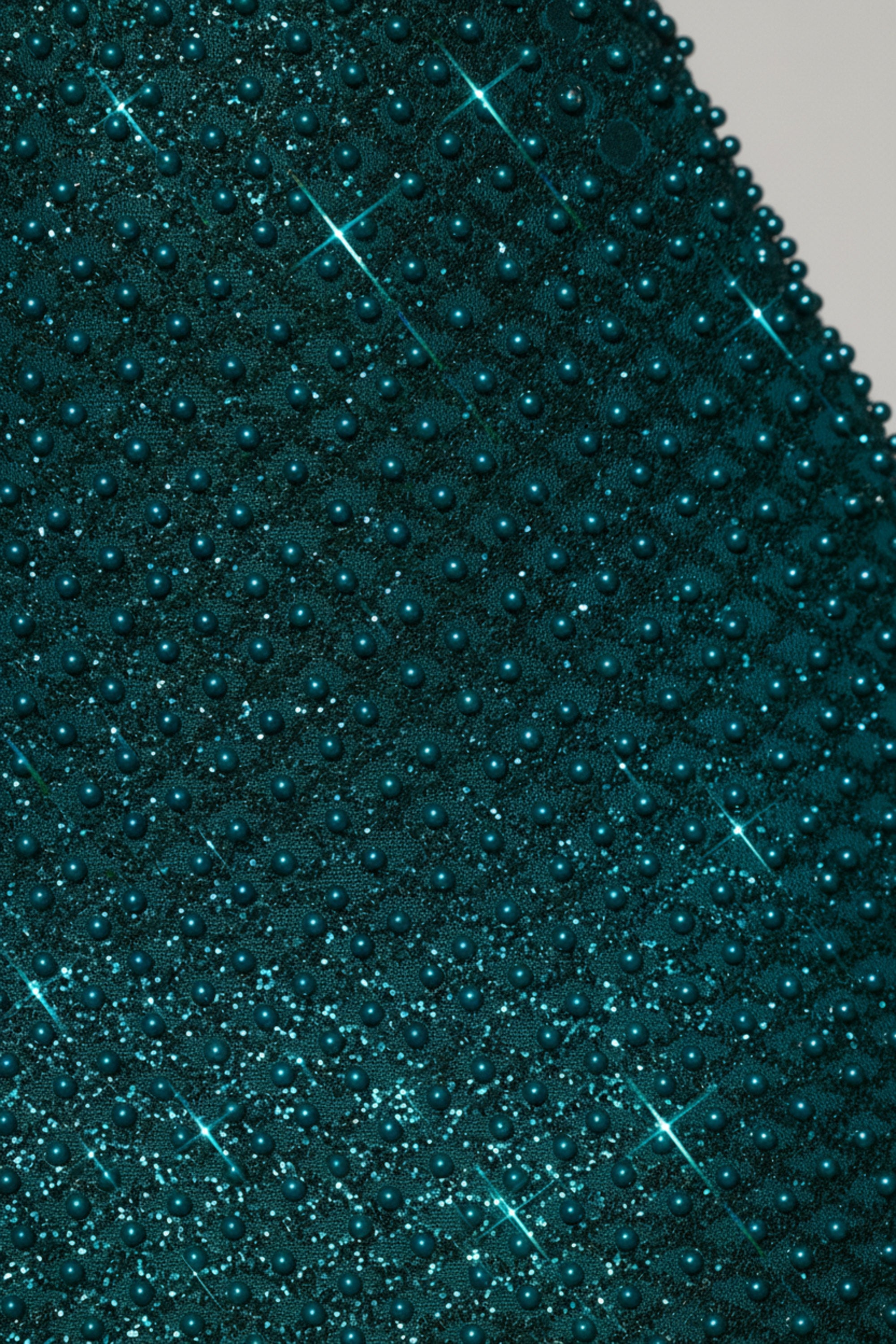 Embellished Sweetheart-Neck Midi Dress in Teal Green